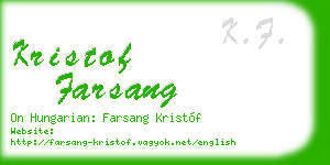 kristof farsang business card
