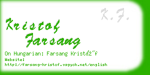 kristof farsang business card